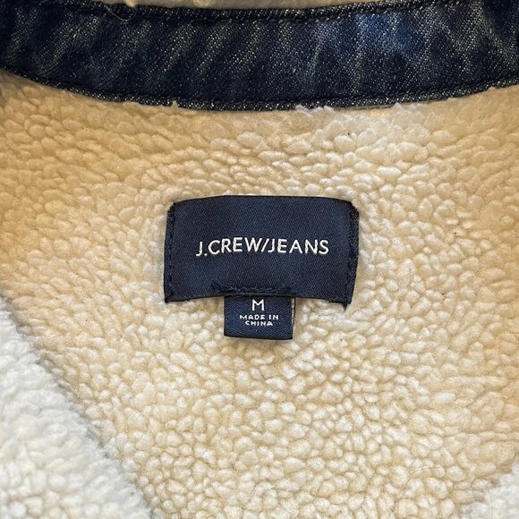 J.Crew Sherpa Collar + Lined Jean Jacket, size Medium - Picture 7 of 8